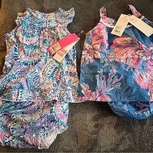 Lilly Pulitzer Baby Girl Dress Set - Blue and Pink